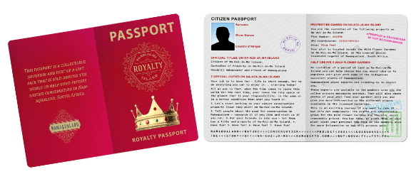 image of open royalty passort